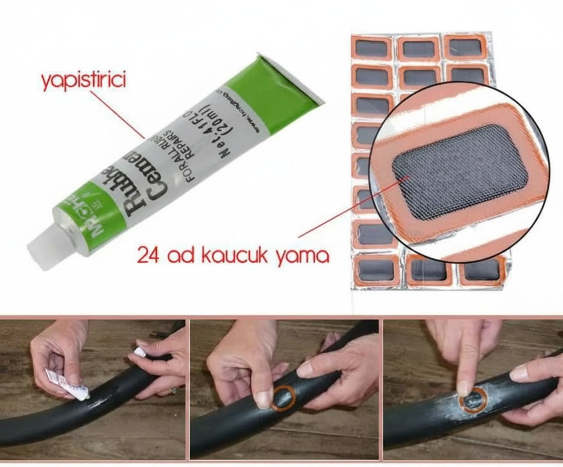 Bisiklet Lastik Yaması Seti 24 Adet Yama ve Yapıştırıcı — görsel 1/5