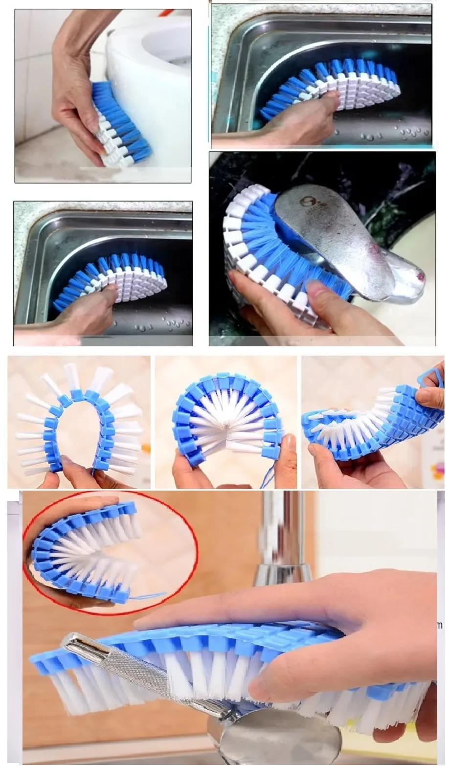 Bükülebilir  Esnek Kenar Köşe Labo Temizleme Fırçası Banyo Mutfak Fırçası