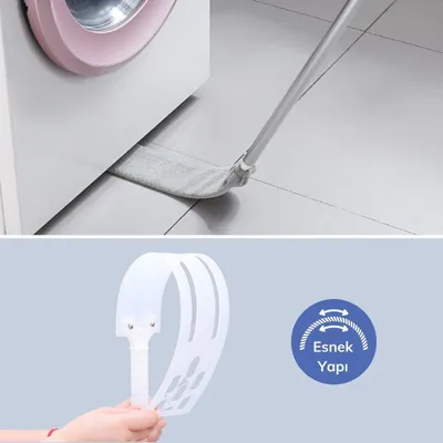 Saplı Mikrofiber Başlıklı Girintili Yüzey Temizleme Mopu Toz Alma Fırçası — görsel 3/5