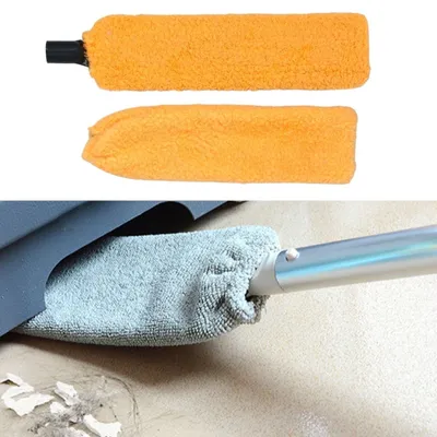Saplı Mikrofiber Başlıklı Girintili Yüzey Temizleme Mopu Toz Alma Fırçası — görsel 1/5
